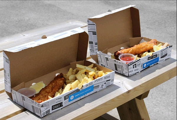 Small Fish and Chip Biodegradable Boxes - 100 Per Pack